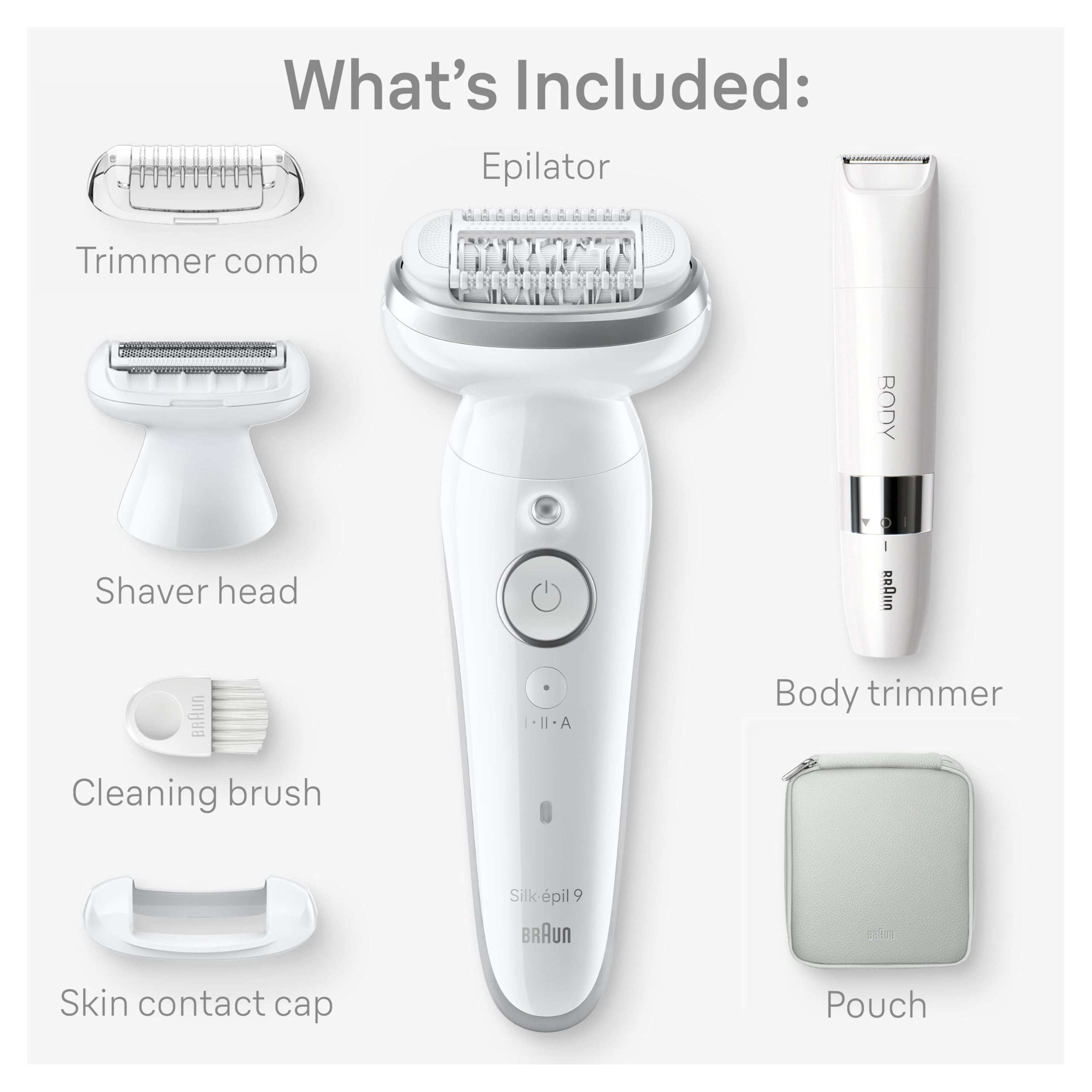 Braun Silk-épil 9 Epilator, Pivoting Head, Wet and Dry, Includes